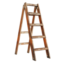 Vintage Wooden Ladder with Transparent Background, a Rustic and Weathered Step-Up for DIY Projects png