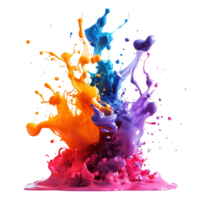 Vibrant Colors Exploding with a Transparent Background, A Stunning Display of Artistic Expression and Design png