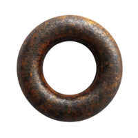 Rusty Metal Ring with Transparent Background,  Isolated 3D Render of a  Circular Shape,  Perfect for Design Projects and Mockups png
