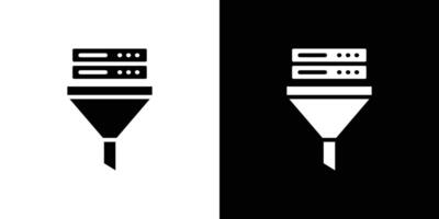 Data filtering icon Flat fill set collection vector
