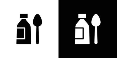 cough syrup icon Flat fill set collection vector