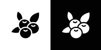 Cranberry icon Flat fill set collection vector