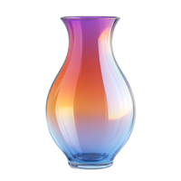 Glass Vase with Gradient Color from Purple to Blue, a Transparent Background Design png