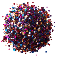 Sparkling Multicolored Glitter Creates a Shimmering Effect Against a Transparent Background png