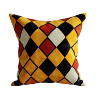 Geometric Diamond Pattern Pillow with a Transparent Background, Perfect for Adding a Pop of Color to Your Home Decor png