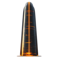 Modern Skyscraper with Illuminated Line, Towering Structure with Transparent Background png