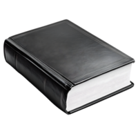 Black Leather Bound Book with Transparent Background, a Classic Volume with Clean Lines and a Smooth Finish png