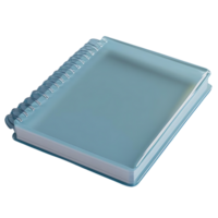 Blue Transparent Notebook with Spiral Binding and Clear Cover for Writing and Note-Taking png