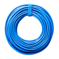 Blue Coiled Cable with Transparent Background, a Striking Visual of Electrical Wire png