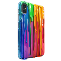 Smartphone Dripping with Vibrant Colors,  A Modern Artistic Expression with a Transparent Background png