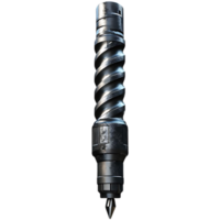 A Metallic, Spiral-Shaped Drill Bit with a Sharp Tip, Isolated on a Transparent Background png