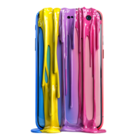 Smartphone Dripping with Colorful Paint, Abstract Background, Modern Technology,  Creative Design,  Digital Art png