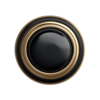 Black and Gold Circle with a Transparent Background, a Stylish Design Element for Luxury Branding. png