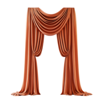 Orange Curtains with Transparent Background, Draped and Flowing Elegantly for a Modern and Stylish Look png