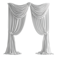 Elegant White Curtains Draped with a Rose Design, Creating a Transparent Background for a Romantic or Classic Scene png