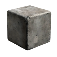 Concrete Cube with a Transparent Background, Isolated  3D Model Rendering png