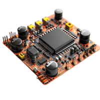 Circuit Board with Transparent Background, Close-Up of Electronic Components,  Microchip, Integrated Circuit,  Soldered Connections, Orange PCB,  Electronic Technology, Computer Hardware,  High-Tech,  Digital Innovation png