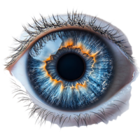 A Close-Up View of a Human Eye with a Transparent Background, Revealing Intricate Details and Colors png