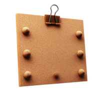 Corkboard with Binder Clip and Push Pins for Notes and Reminders, Perfect for Office or Home, Transparent Background png