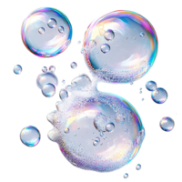 espumoso iridiscente burbujas con transparente antecedentes png