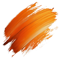 Orange Paint Brush Stroke on Transparent Background,  Artistic Abstract Design Element for Graphic Design png
