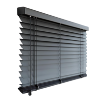 Black Faux Wood Blinds with a Transparent Background for Privacy and Light Control png