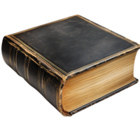 Antique Leather-Bound Book with Gilt Edges on a Transparent Background png