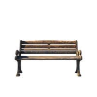 An Empty Wooden Park Bench with a Transparent Background png