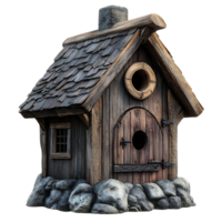 Rustic Wooden Birdhouse with Transparent Background,  a Charming and Detailed Miniature Home for Birds png