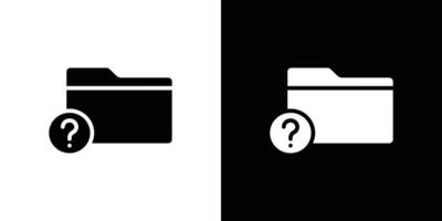 Folder with questionmark icon Flat fill set collection vector