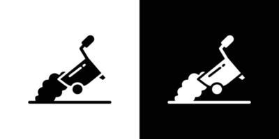 wheelbarrow unloading icon Flat fill set collection vector