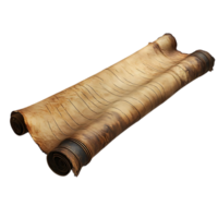 Ancient Parchment Scroll with Transparent Background, Unfurling Secrets of the Past png