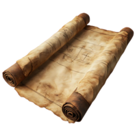 Unfurling an Ancient Scroll with Transparent Background, Revealing Secrets from a Bygone Era png