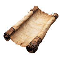 Ancient Parchment Scroll Unfurling Secrets of History,  With a Transparent Background png
