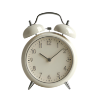 Vintage Alarm Clock with Transparent Background, Classic Timepiece with a Clean Design and a Crisp White Face. png