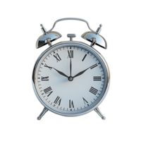 Classic Silver Alarm Clock with Transparent Background -  A Timeless Timepiece,  Elegant Design,  Modern Style,  Perfect for Home Decor,  Minimalist Aesthetic,  Clean Lines,  Simple Design,  Alarm Clock Features,  Vintage Charm,  Clock Face with Roman Num png