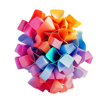 resumen vistoso formas con un transparente fondo, explotando con vibrante matices y suave curvas png