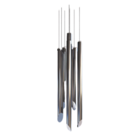 Chrome Wind Chimes with Transparent Background, Modern Metal Wind Chimes for Outdoor Decor, Elegant Hanging Windchimes for Patio png