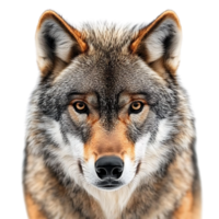 Wolf with Intense Gaze Stares Directly into the Camera with a Transparent Background png