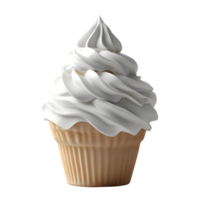 A Creamy Soft Serve Ice Cream Cone with a Transparent Background png