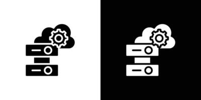Cloud Data settings icon Flat fill set collection vector