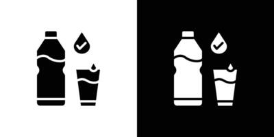 Drinking enough water icon Flat fill set collection vector