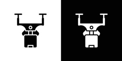 drone delivery icon Flat fill set collection vector
