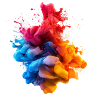 Vibrant Colors Explode in a Stunning Burst, Creating a Mesmerizing Display with a Transparent Background. png