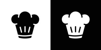 Chef hat icon Flat fill set collection vector