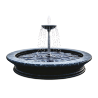Water Fountain with Transparent Background, Cascading Water, Stone Basin,  Isolated Fountain png