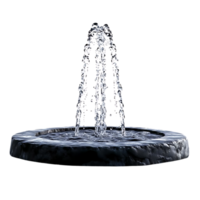 Water Fountain with Transparent Background, Isolated Stone Fountain,  Flowing Water, Spraying Fountain,  3D Rendering,  Water Feature,  Water Element,   Background Removal,   Liquid Texture,  Water Drops png