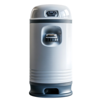 Vintage Water Cooler with Transparent Background, Retro Design Water Dispenser with Chrome Details, Elegant White and Gray Water Cooler for Home or Office png