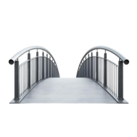Arched Pedestrian Bridge with Transparent Background and Metal Railings,  Modern Design for Parks and Urban Spaces png