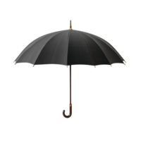 Black Umbrella with Transparent Background, Classic Style Umbrella with Wooden Handle for Rain Protection png